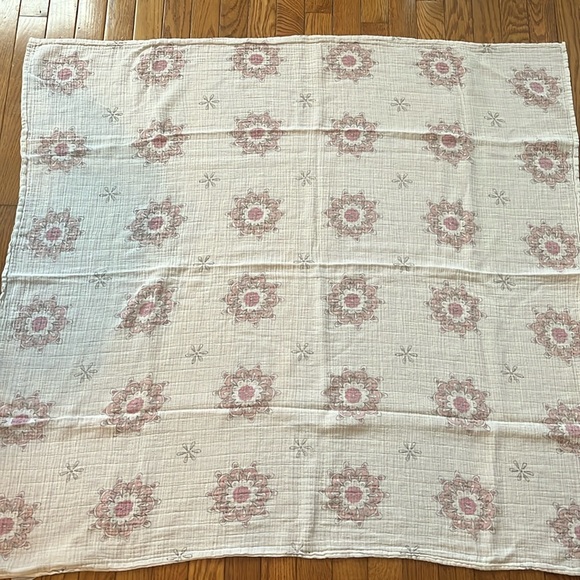 Aden & Anais Cotton Baby Blanket Swaddle Cozy GrayPink Nursery Paisley - Picture 2 of 5